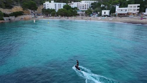 Aerial view of Ibiza Island, Balearic Island, Spain.
