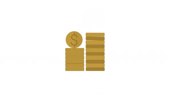 Coin Stack symbol icon animation video , Elements Motion Graphics ft ...