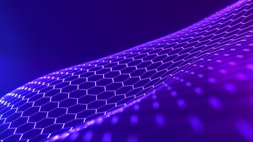 Abstract Futuristic Hexagon Grid Wave Background