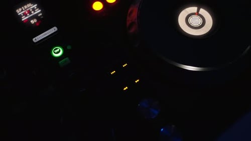 Closeup View Of Modern DJ Mixer With Flashing Lights Fun And Joy In Nightclubs Clubbing And Enjoy