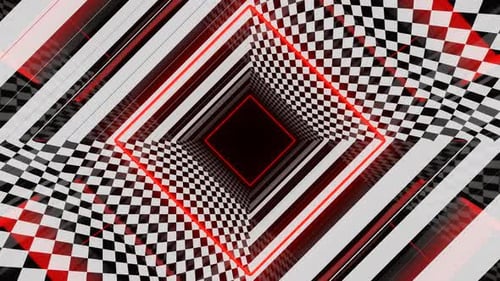 White And Red And Black Psychedelic Bright Tunnel Background Vj Loop In 4K