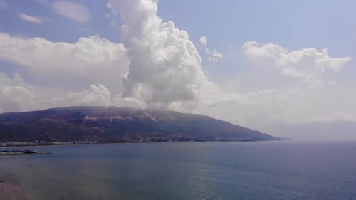 Ocean Beach Beautiful Sky Aerial View Drone Camera