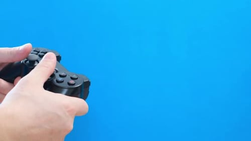 Game Console on a Blue Background