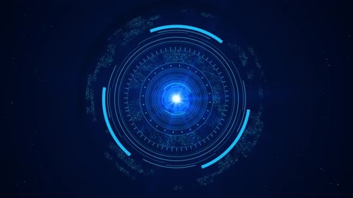 Futuristic Digital HUD Interface Loop Background Animation
