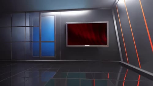 Sleek Virtual Studio Display: Modern Set for Captivating Broadcast