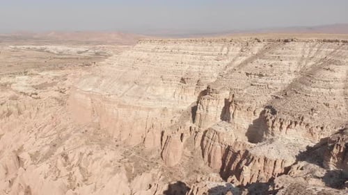 Aerial Shot of a Layered Desert Canyon