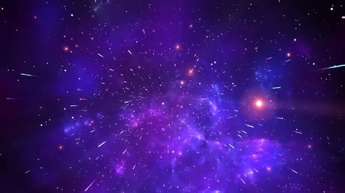 Hyper-Speed Star Travel Through Cosmic Nebula Loop Background