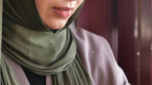 Woman Drinking Turkish Coffee at Cafe