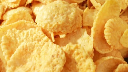 Crunchy Corn Flakes Extreme Close Up