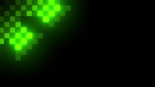 Dynamic green light sequence over a dark background, abstract design