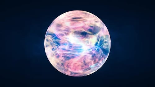 Abstract Cosmic Energy Sphere Glowing Background Loop