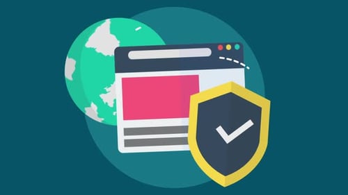 Flat Design Global Internet Security Animation