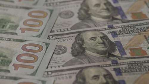 Close Up of US Hundred Dollar Bills