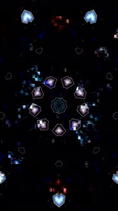 Abstract background moving stripes and flashing with shining light dots. Animation with circles