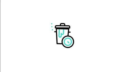 Animated Flat Design Trash Can Delete Icon