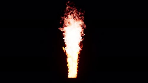 Dynamic Rising Fire Plume with Alpha Channel for VFX