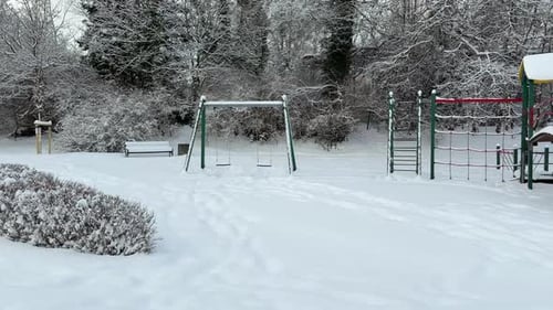 Snow covered playground