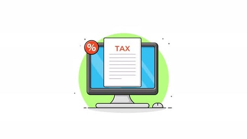 Online Tax Document and Percentage on Computer Screen