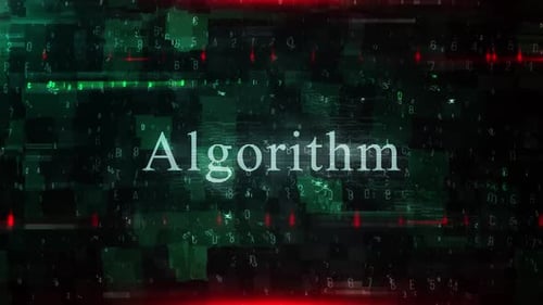 Animation de texte d'algorithme avec fond numérique