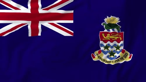 Cayman Islands Flag Waving Realistic Loop Animation