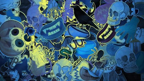 Animated Halloween Sticker Bomb Overlay