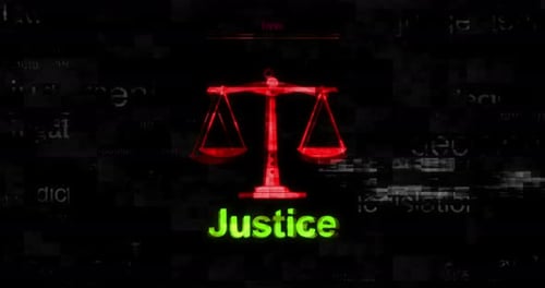 Justice and court symbol seamless loop