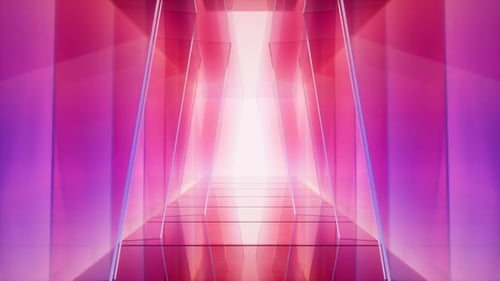 Abstract glass tunnel with gradient color, abstract and technology concept, 3d rendering.
