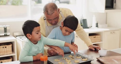 Family Fun Baking Cookies Together at Home