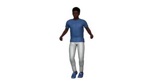 3D Man Character Loop Dance Animation on White Background