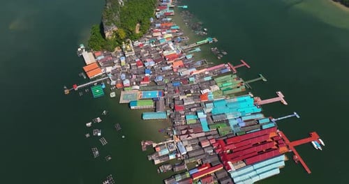 Settlements Built On Stilts By Javanese Fishermen. Koh Panyee In Phang Nga Province, Thailand.