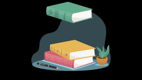 Books are falling Alpha Channel
