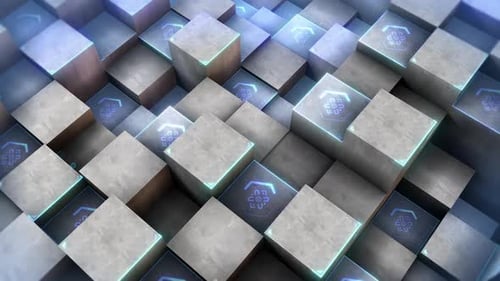 Concrete & Digital Cube Columns