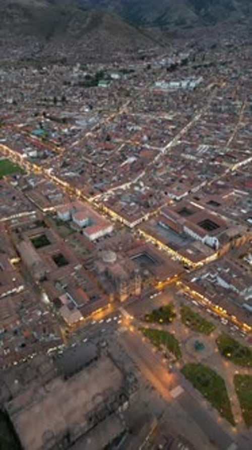 Aerial Video of Cusco City Cusco Inca Empire in South America