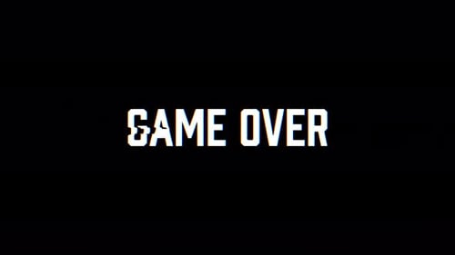 Looping Game Over Text with glitch distortion Animation