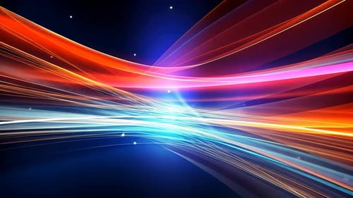 Dynamische, lebendige Lichtspuren verweben sich zu einem schillernden abstrakten Display
