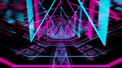 Blue and Purple Big Triangular Dimension VJ Loop Background Animation in 1080HD