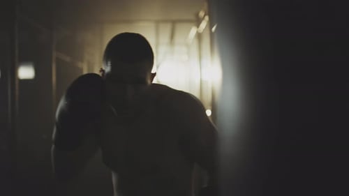 Male boxer exercising at gym