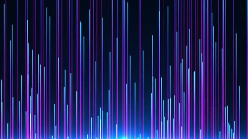 Abstract digital background with glowing neon particle lines. movement of a stream
