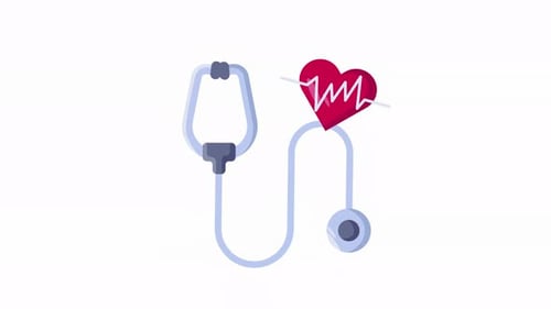 Animated Stethoscope and Heartbeat Icon