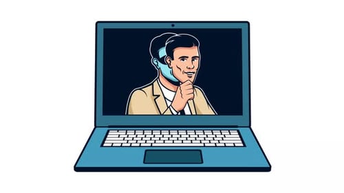 Online Fraud Hacker Revealed Behind Mask on Laptop Screen