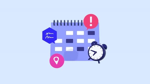 Calendário animado em 3D para conceitos de planejamento diário e gerenciamento de tempo.