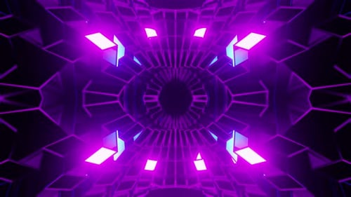 Blue With Red And Purple Space Amazing Kaleidoscope Vj Seamless Loop Background For Show