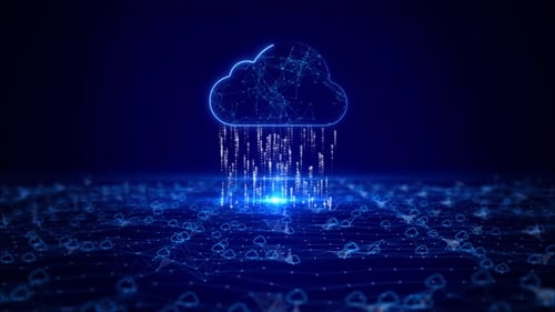 Glowing Digital Cloud Computing Data Network Background