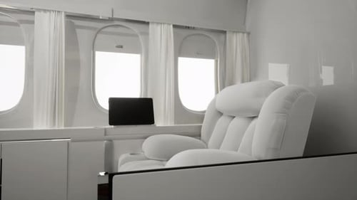 Modern Luxury Private Jet Cabin Interior Panning
