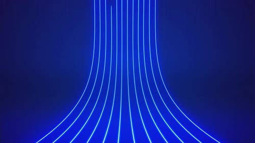 Abstract Futuristic Blue Neon Lines Data Flow Background