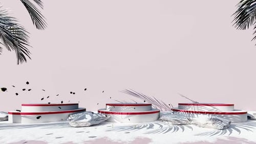 Plateformes circulaires modernes dans un cadre tropical