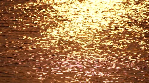Blurred Golden Sea at Sunset