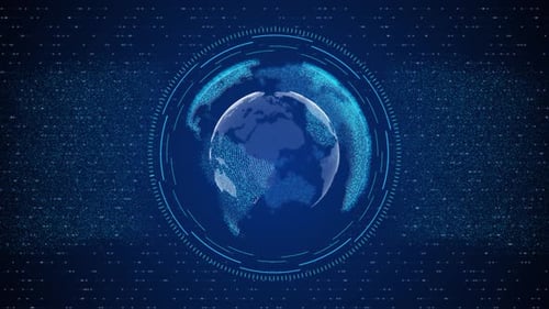 Futuristic Global Data Network Digital Earth Animation