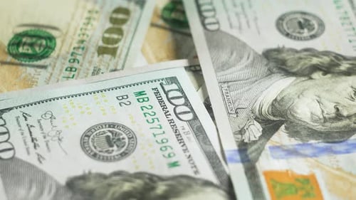 Dollars Web Money Background Macro View USD Currency Banknotes Finance