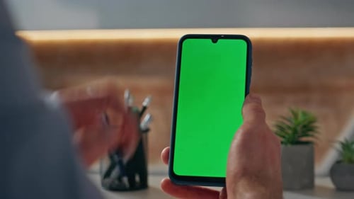 Smartphone with Green Screen for App Demo